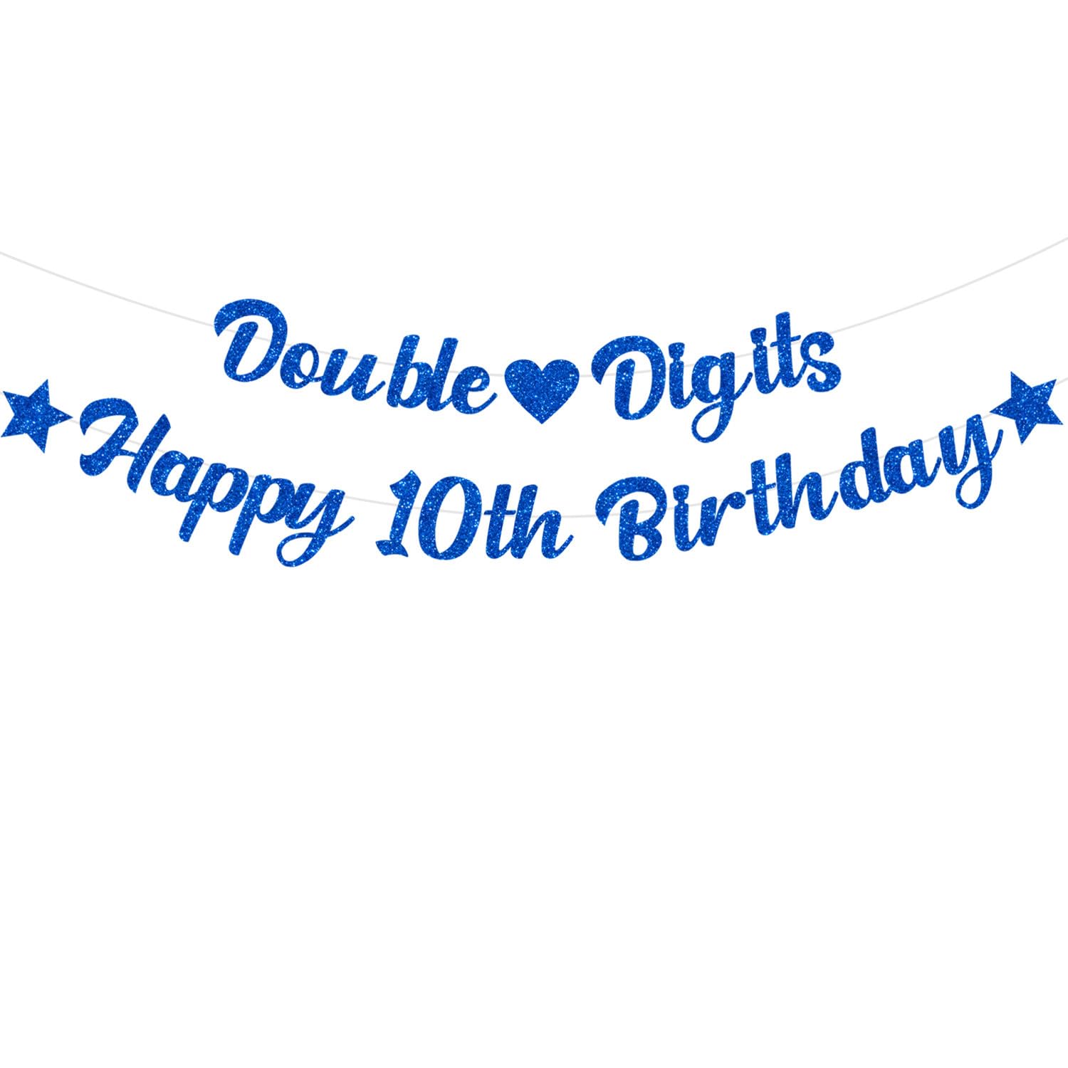 10. Geburtstag Banner & Girlande Set Für Jungen – Schwarz Mit Glitzer, Doppelstellig