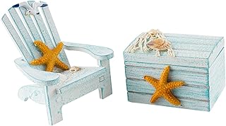 SEWACC 1 Conjunto Mini Cadeira De Praia Decoração De Mesa Decoração De Estátua Mini Casa De Bonecas Mini Caixa De Madeira Ornamento De Cadeira Em Miniatura Acessórios De Praia Ornamento