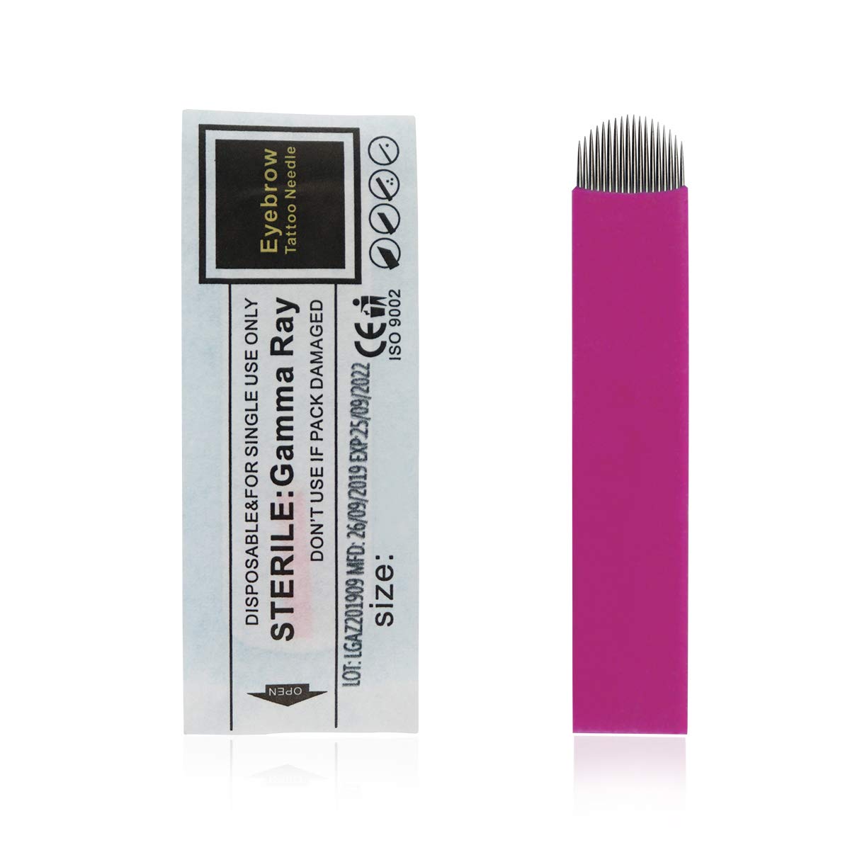 50 piezas Rosa Agujas de Microblading Nano 0.18mm Maquillaje permanente 18U 12 Slope 14 Slope (18U)