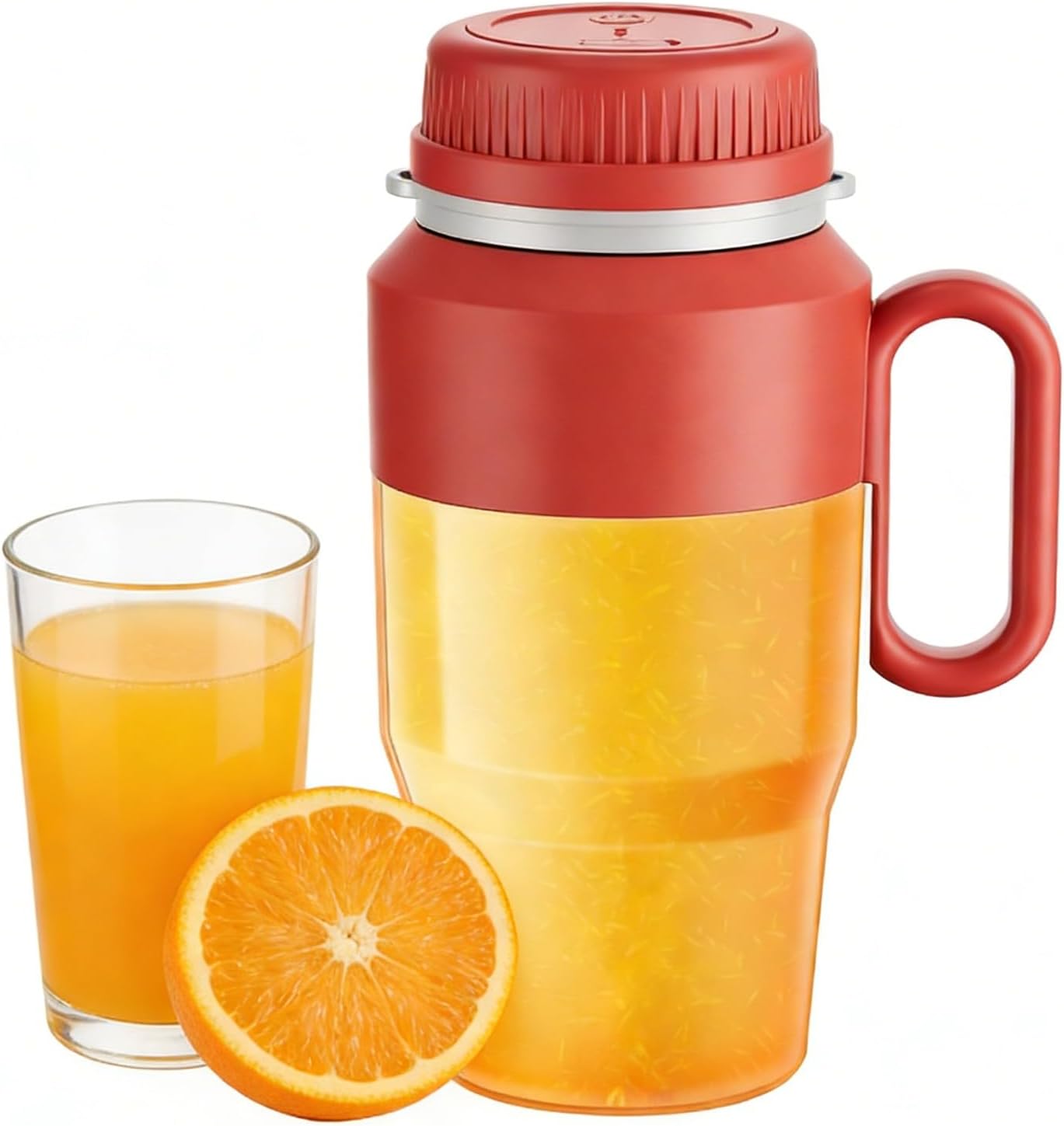 Portable Blender for Smoothies – Personal Blender & Juicer with 38-Blade Stainless Steel, USB Rechargeable Cordless for Home/Office/Gym (red)