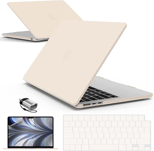 IBENZER Compatible con MacBook Air 2024 2023 2022 de 13 pulgadas M3 A3113 M2 A2681, carcasa rígida, cubierta de teclado, película de pantalla y