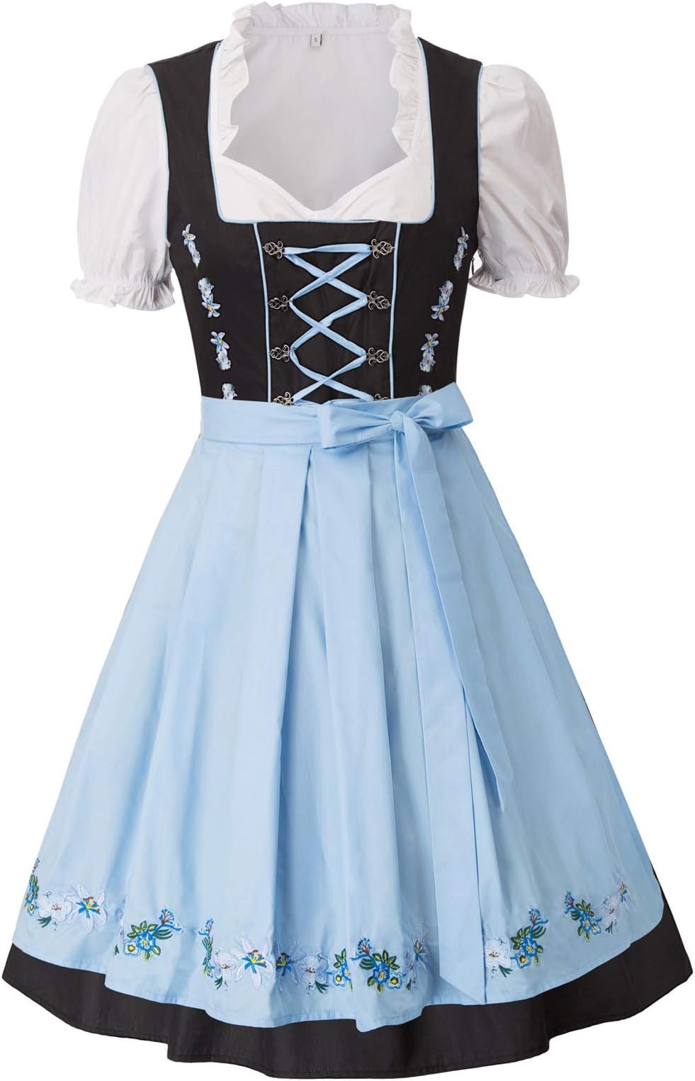 JASAMBACOktoberfest Costumes Women's Fraulein Blue Bavarian Costume Halloween Size M Color Blue, Blue, M