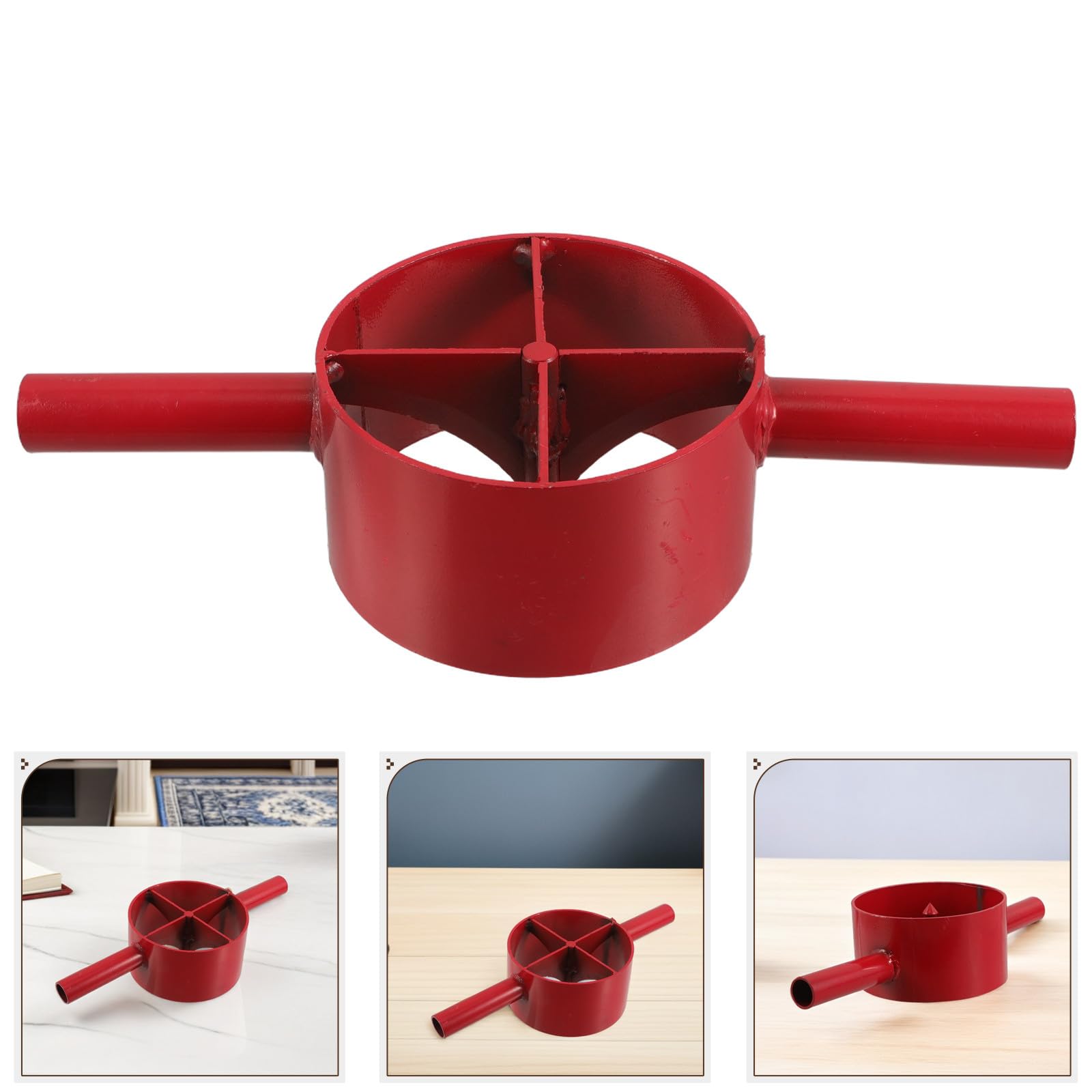 POPETPOP Herramienta Manual Divisor de Bambú de Acero Resistente 4 Cortes, Mango Ergonómico Antideslizante, Herramienta para Partir Bambú de Jardín y Bricolaje, Uso para Jardineros