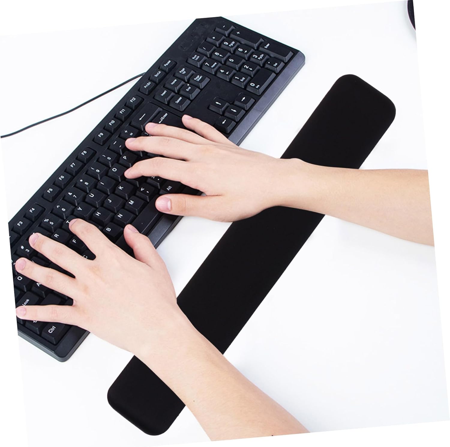 Ergonomic Wrist Rest Mouse Pad with Non-Slip Memory Foam Cushion for Keyboard and Mouse Comfortable Hand Support for Office Gaming and Long Computer Use Black Combo