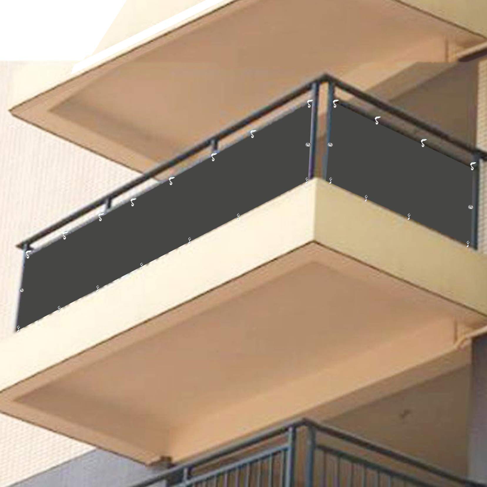 ZYFA Osłona balkonowa ochrona przed wzrokiem ogrodzenie szyba przednia, osłona ochrona UV odporna na warunki atmosferyczne na balkon, podwórko, patio, ganek, ogród, rozmiar na zamówienie