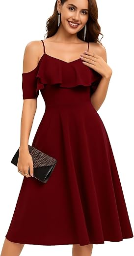 C4D Women's Plus Size Off-Shoulder Cocktail Summer Dresses