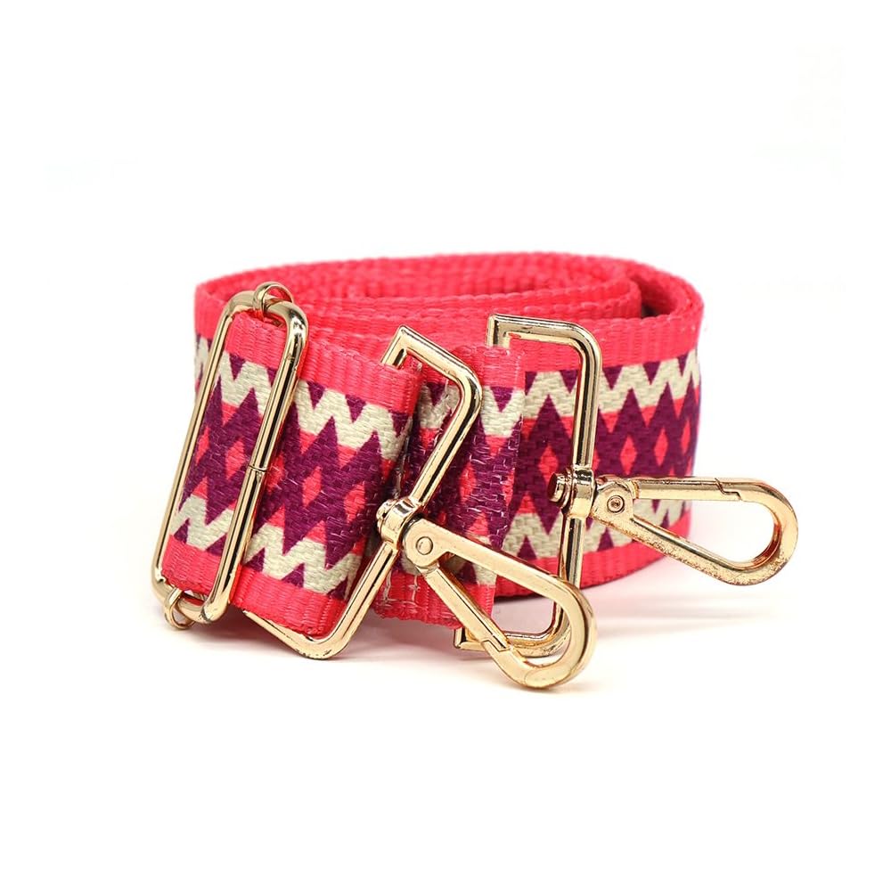 Pom Peace of Mind Wide Adjustable Bag Strap - Shoulder Straps for Handbag or Crossbody - Stylish Replacement to Elevate Your Accessories! (Pink diamond)