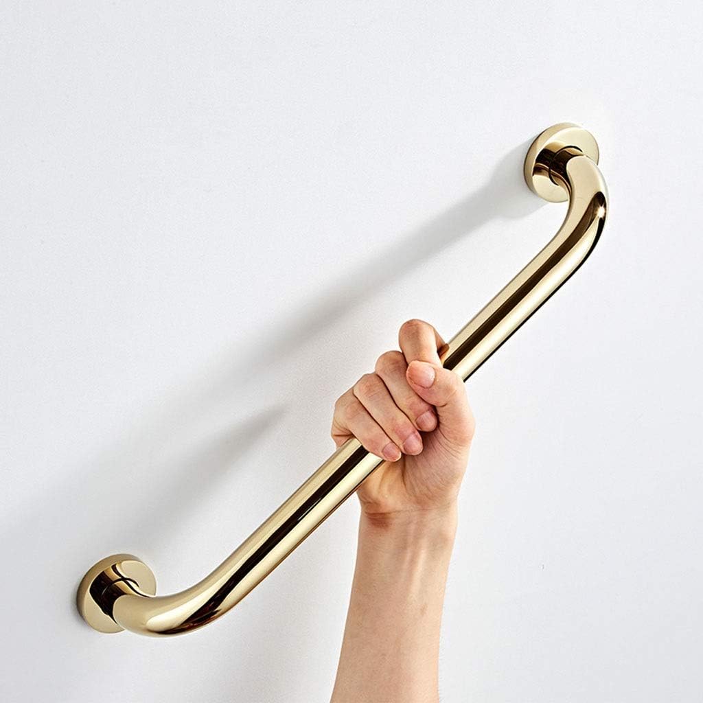 LCML Bathroom Grab Bar-Copper Punch Free 12 14 16 18Inch Bathroom Safety Balance Handrail，Elderly Disabled Handicp Kids Gravida，Silver Gold Bathroom Accessory/Gold/30Cm : Health & Household
