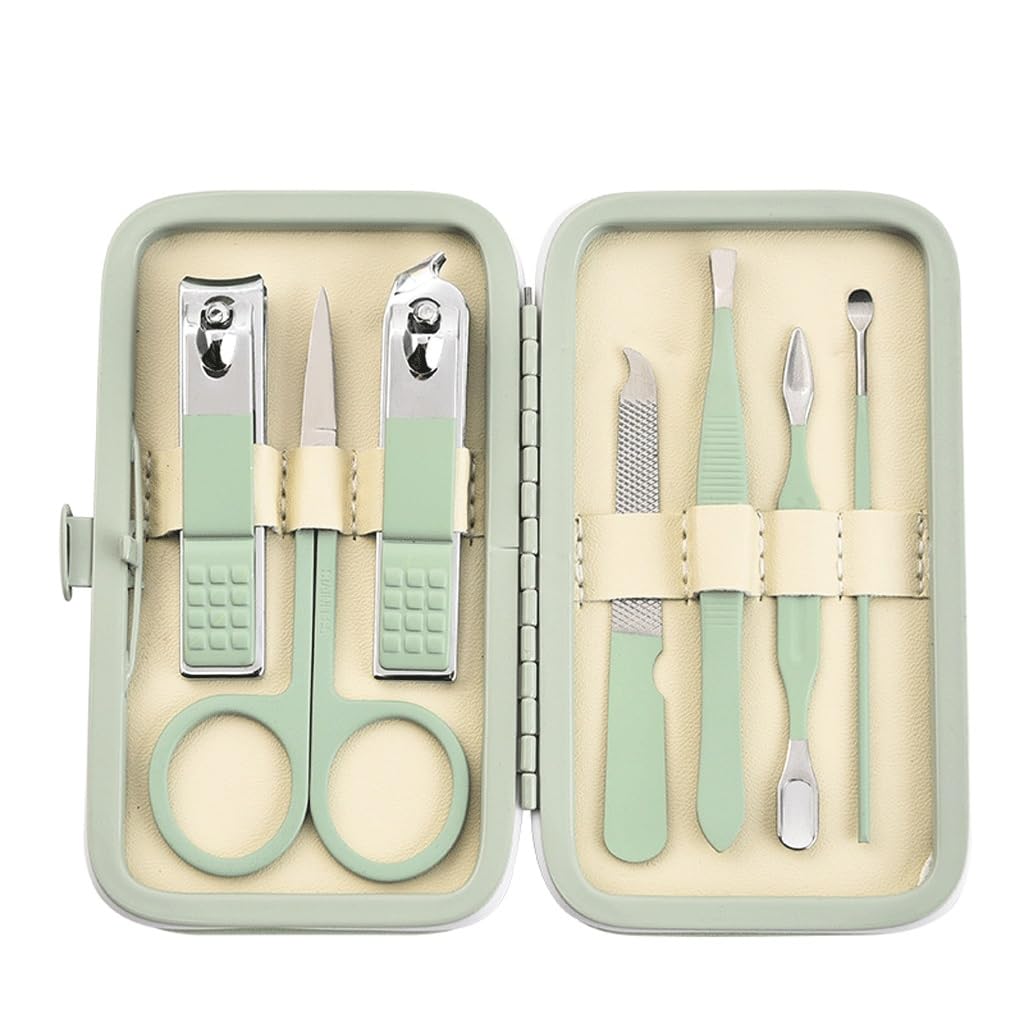 Matcha Green 7-Piece Manicure and Enhancement Tool Set Nail Clippers 7-Piece Set Nail Clippers
