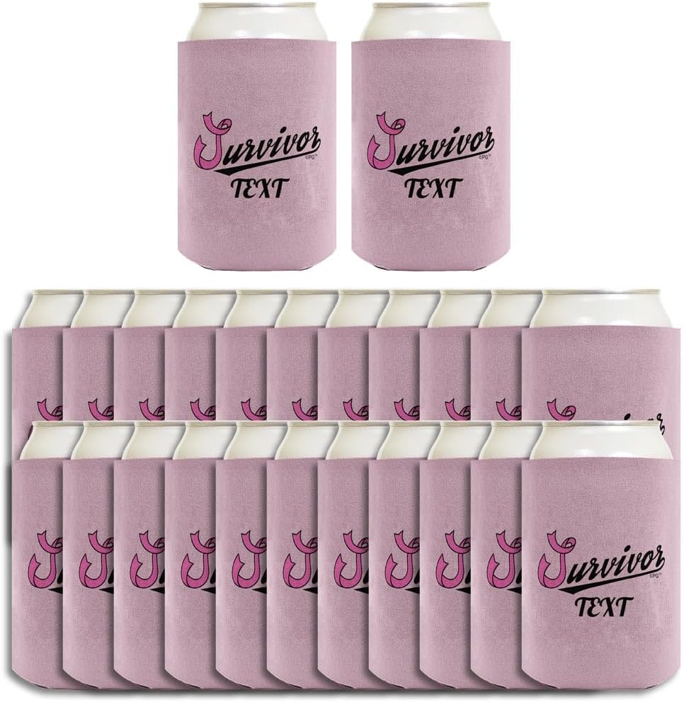 Personalized Breast Cancer Ribbon Breast Cancer Support Survivor With Personalized Name 24-Pack Personalized Can Drink Thermocoolers Party Pack