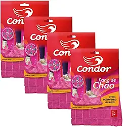 Kit 4 Panos de Chão 70x50 Grande para Limpeza Geral Pisos Janelas em Microfibra Condor 1676