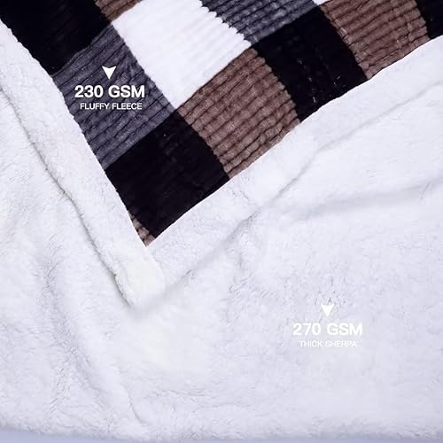 Miniatura 3 de Manta de forro polar Sherpa para sofá, tamaño individual, acogedora, suave, cálida, reversible, para cama y sofá, manta de felpa gruesa y mullida