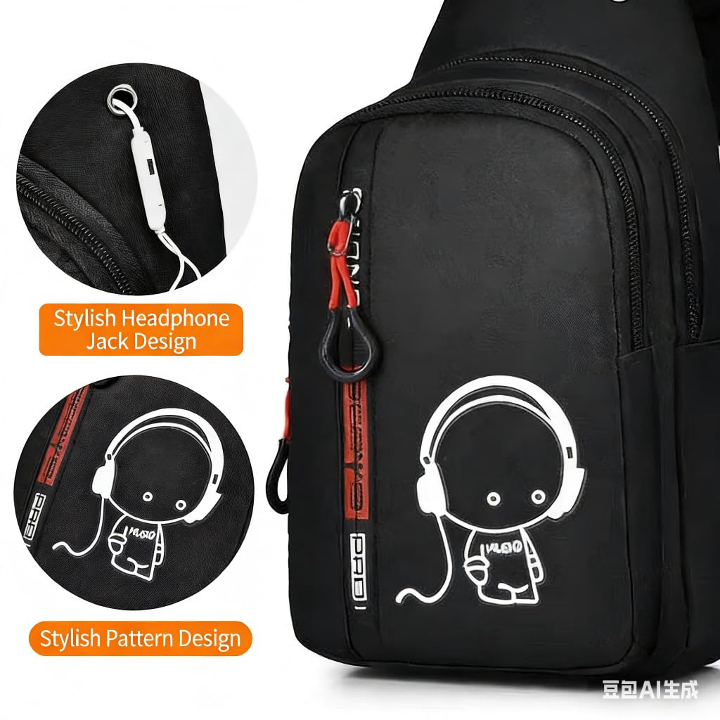 ZodiacZen Marsupio per Bambini, Marsupio Riflettente Antiscivolo con 2 Tasche e Passaggio per Cuffie, Regolabile per Corsa, Ciclismo, Fitness