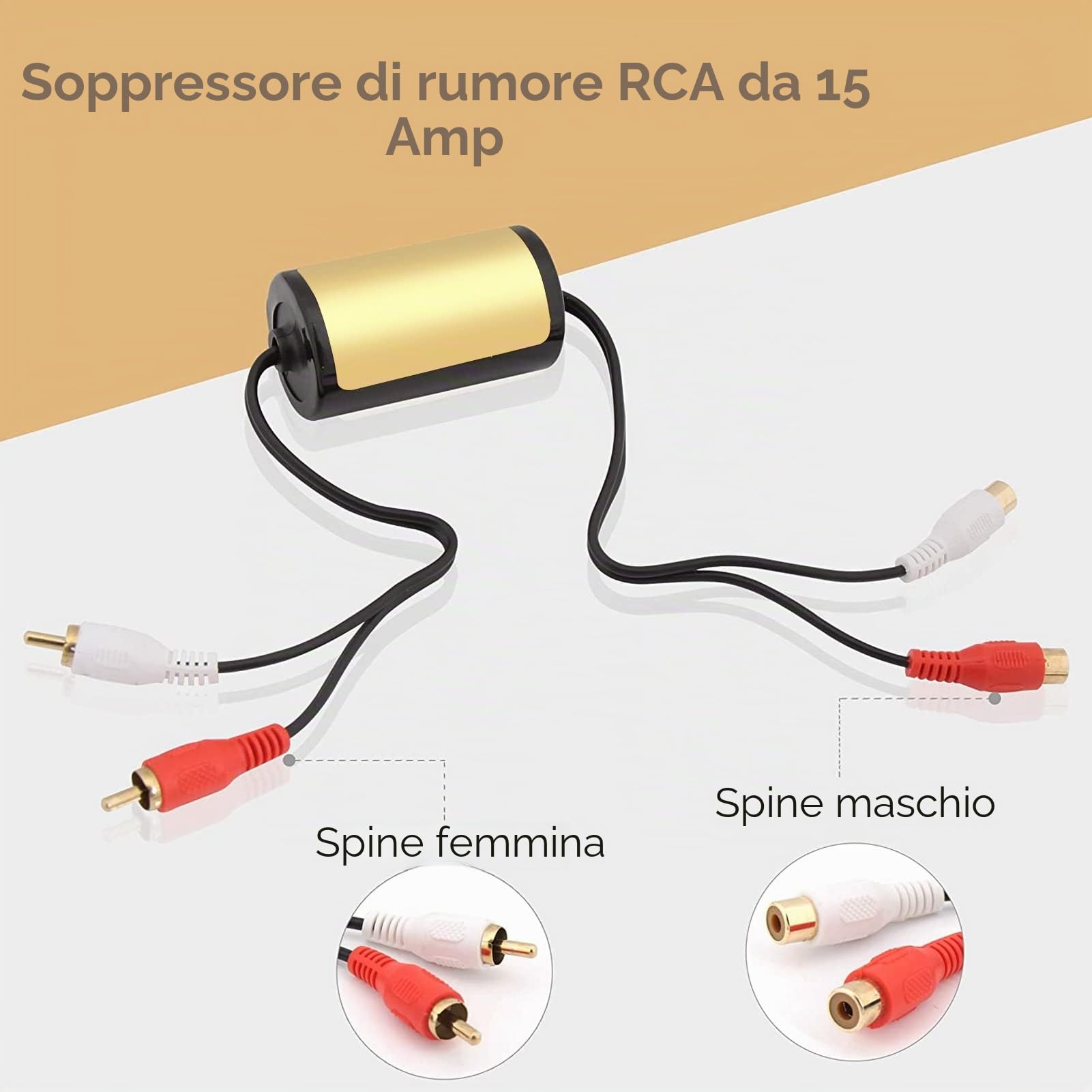 Riduttore di Rumore Stereo, Soppressore di Rumore 15A Amplificatore Audio Stereo Anti-interferenza Filtro Isolatore del Rumore del Loop di Terra