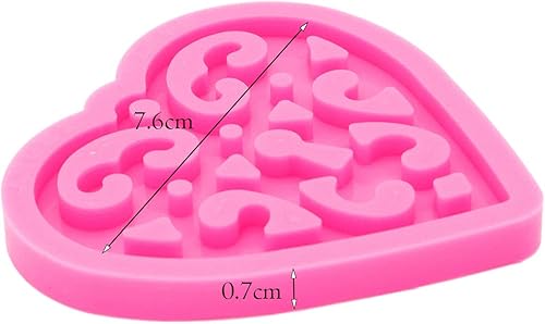 Miniatura 6 de Moldes de resina de corazón superbrillantes con patrón decorativo para hacer collares, joyería, molde de silicona, llavero de resina, llavero de