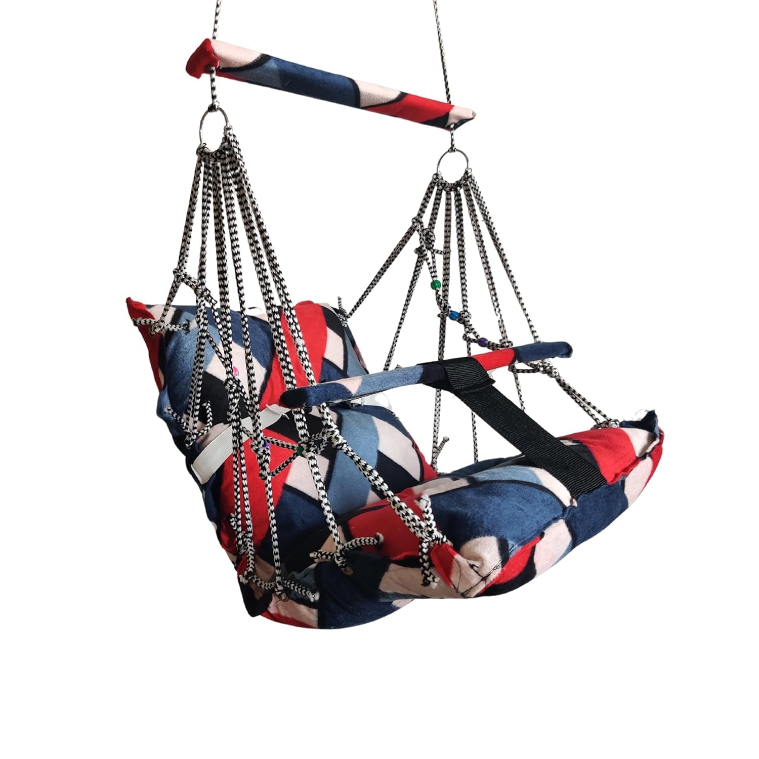 Swing for Kids Jhula Foldable, Portable Swing for 0-3 Years Kid with Safety Belt Gentle Soft Cover with Filler for Soft Skin Hanging Indoor Outdoor Swing. - Image 6 thumbnail