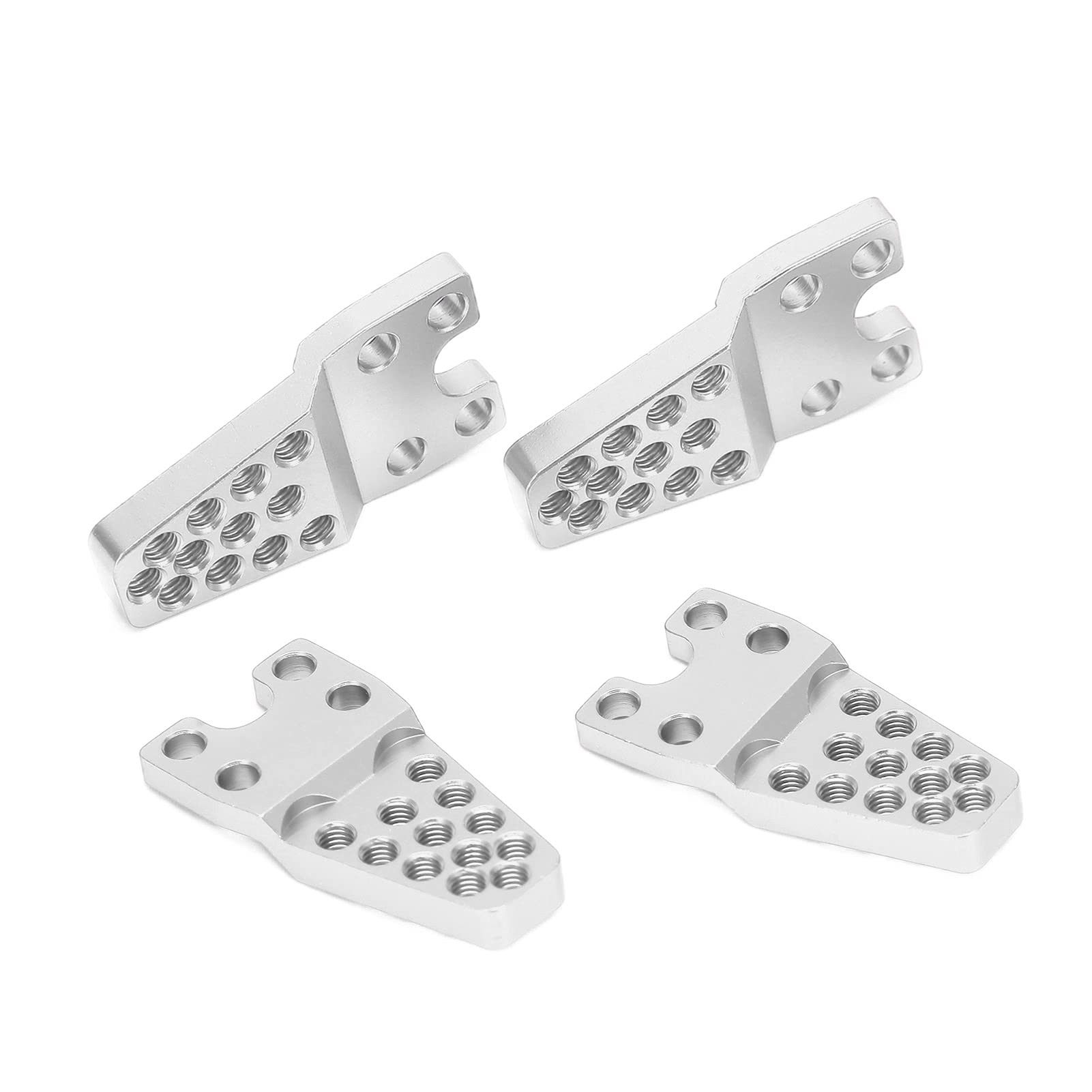 4 Soportes RC, Soportes amortiguadores para Coches RC, aleaci¨®n de Aluminio Duradera, Accesorios de Montaje de Repuesto estables para Coches de Escalada de simulaci¨®n 1:10 1:8 (Plateado)