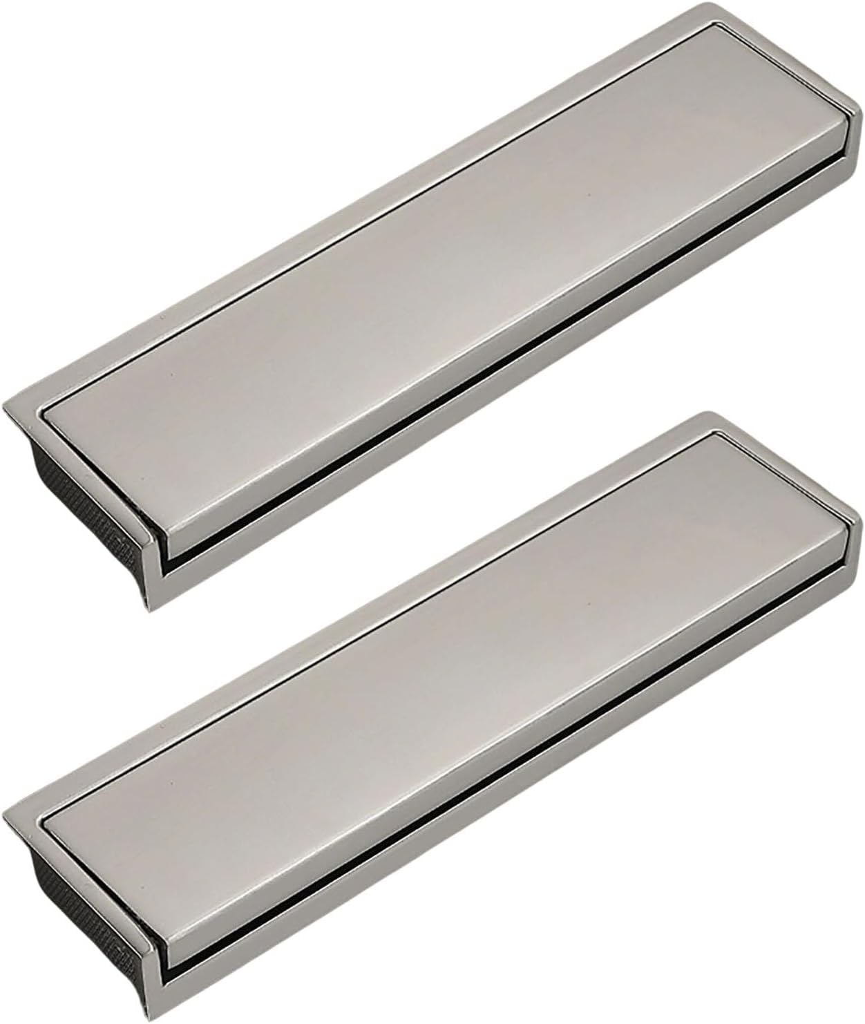 Tnbccxn One Color Cabinet Handles, Concealed Handles, 2 Pcs Recessed Drawer,Finger Pulls(Hole Spacing 128Mm)