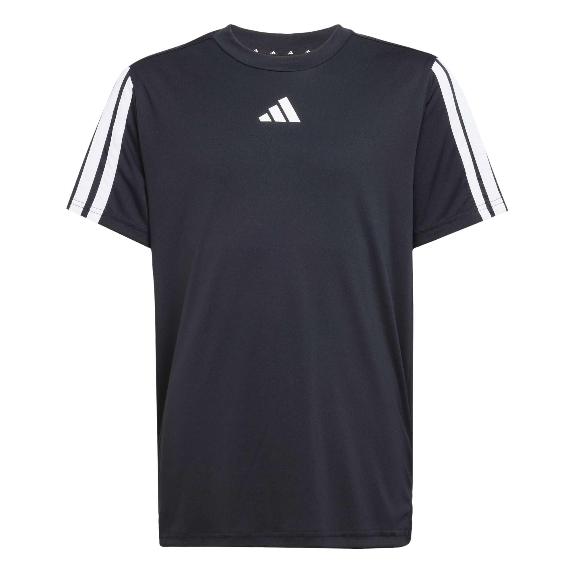 adidas Boy's Train Essentials 3-Stripes Shirt, Black/White, 7-8 Years