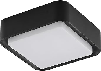 Outdoor Ceiling Light for Porch, Durable & Weatherproof, Easy Installation, 22W 3000K 9 inch Medium Overhead Porch Patio Balcony Lights Ceiling Mounted, Waterproof Suitable for Wet Areas, Black