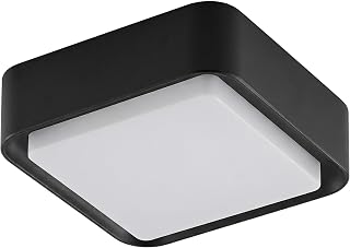 Outdoor Ceiling Light for Porch, Durable & Weatherproof, Easy Installation, 22W 3000K 7.9 inch Medium Overhead Porch Patio Balcony Lights Ceiling Mounted, Waterproof Suitable for Wet Areas, Black