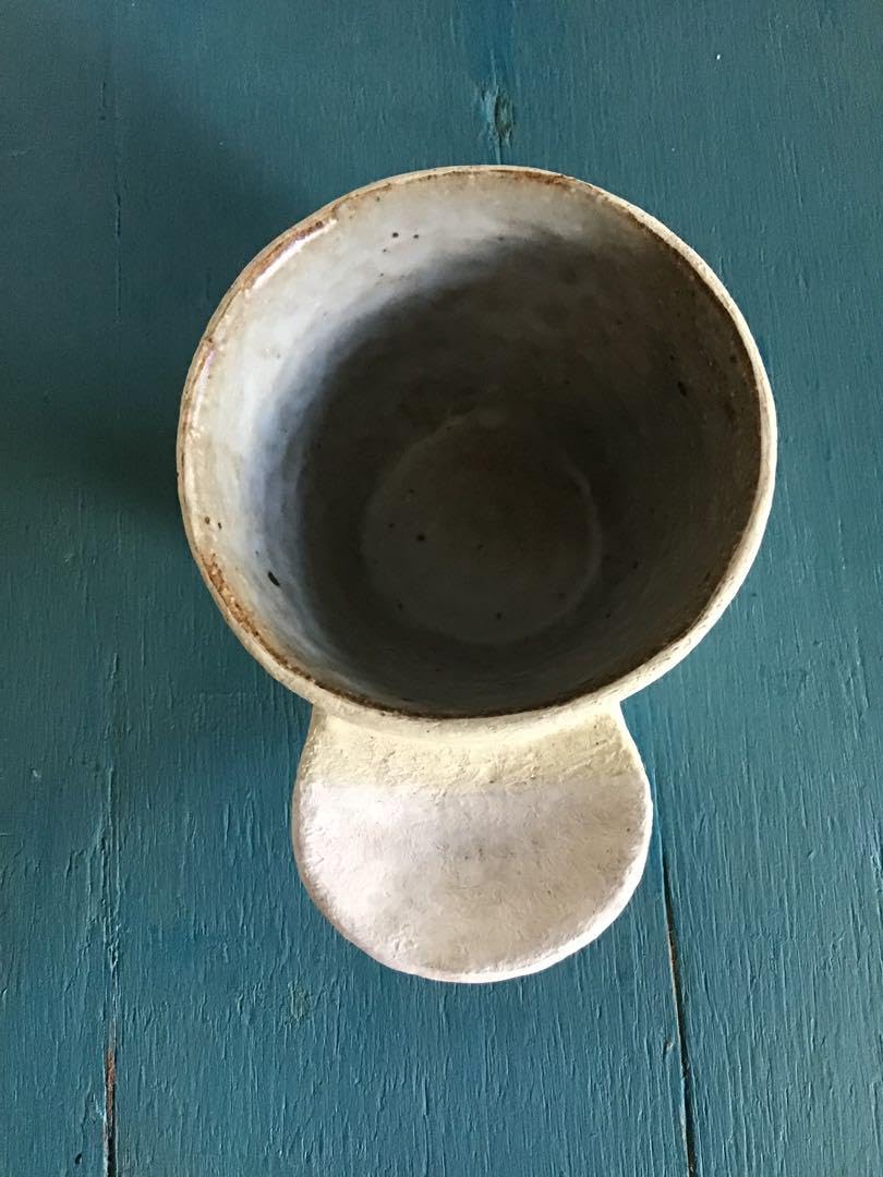 作家もの器★藤森ちかこ★ドット柄耳付きボウル★新品カフェオレボウルスープカップ 作家もの器☆藤森ちかこ☆ドット柄耳付きボウル☆カフェオレボウル