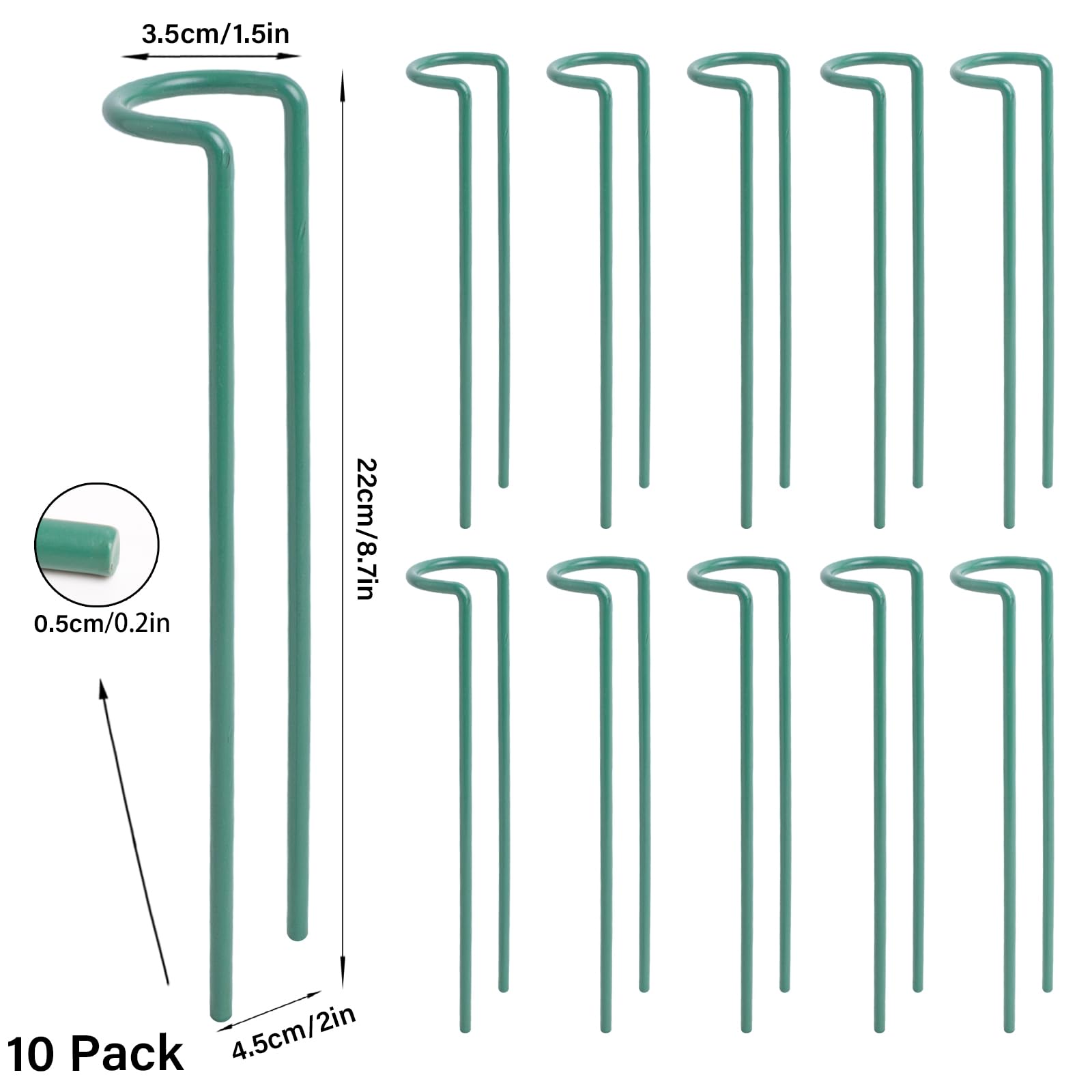 Lot de 10 piquets pour plantes d'intérieur – Support en fer durable en forme de U pour plantes Monstera et en pot, parfait pour les plantes grimpantes de petite et moyenne taille, idéal pour
