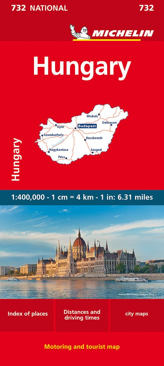 Hungary - Michelin National Map 732: Map