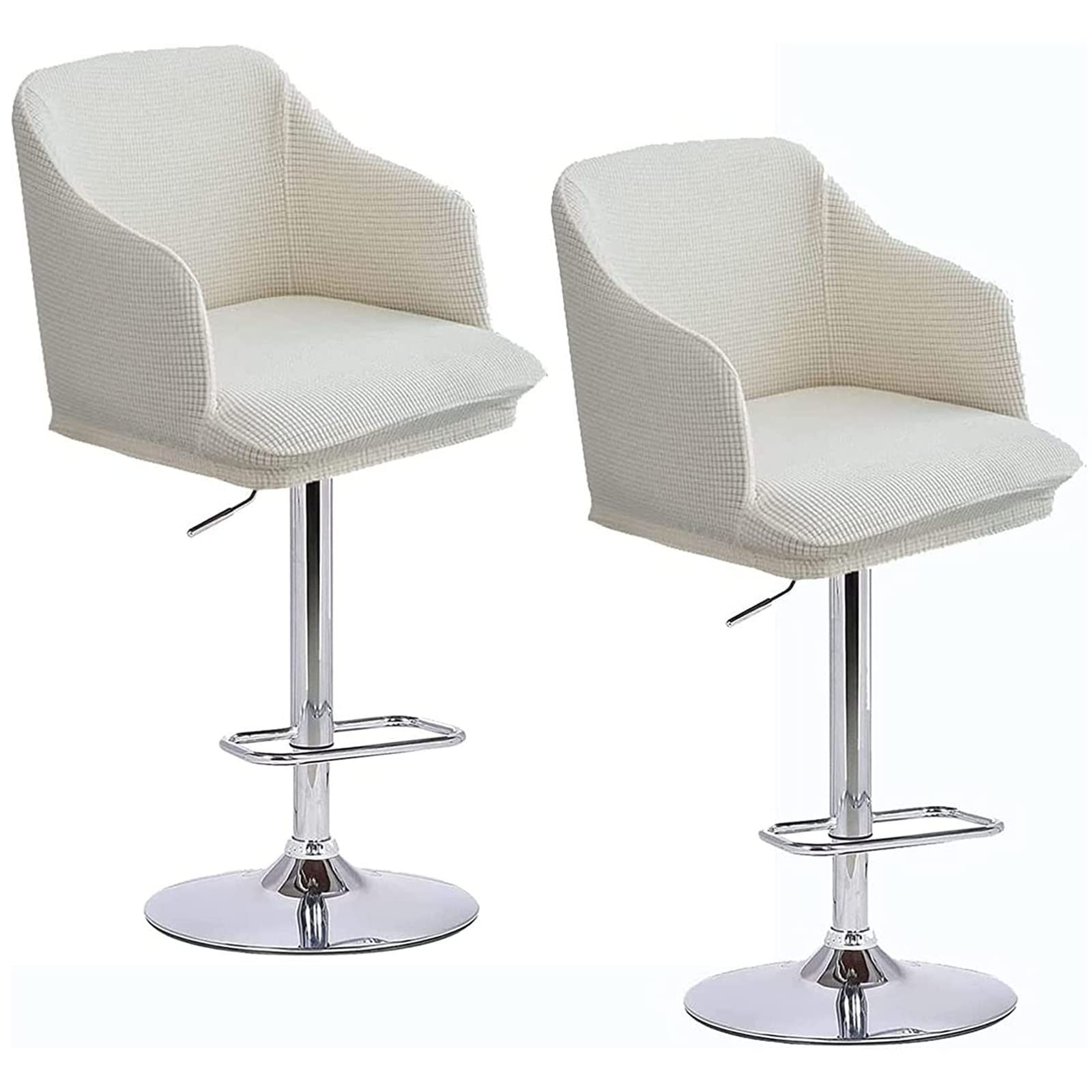 Leomix Set of 2 Dining Chair Covers Slipcover with Armrest Curved Back, Height Bar Stools Covers Back Chair Protector for Dining,H