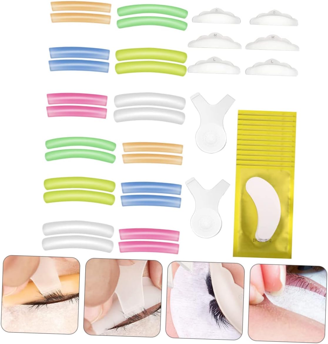 FRCOLOR 3sets Lash Extension Eye Pads Silicone Lash Grafting Pad Comfortable Eyelash Curler Refills for Women