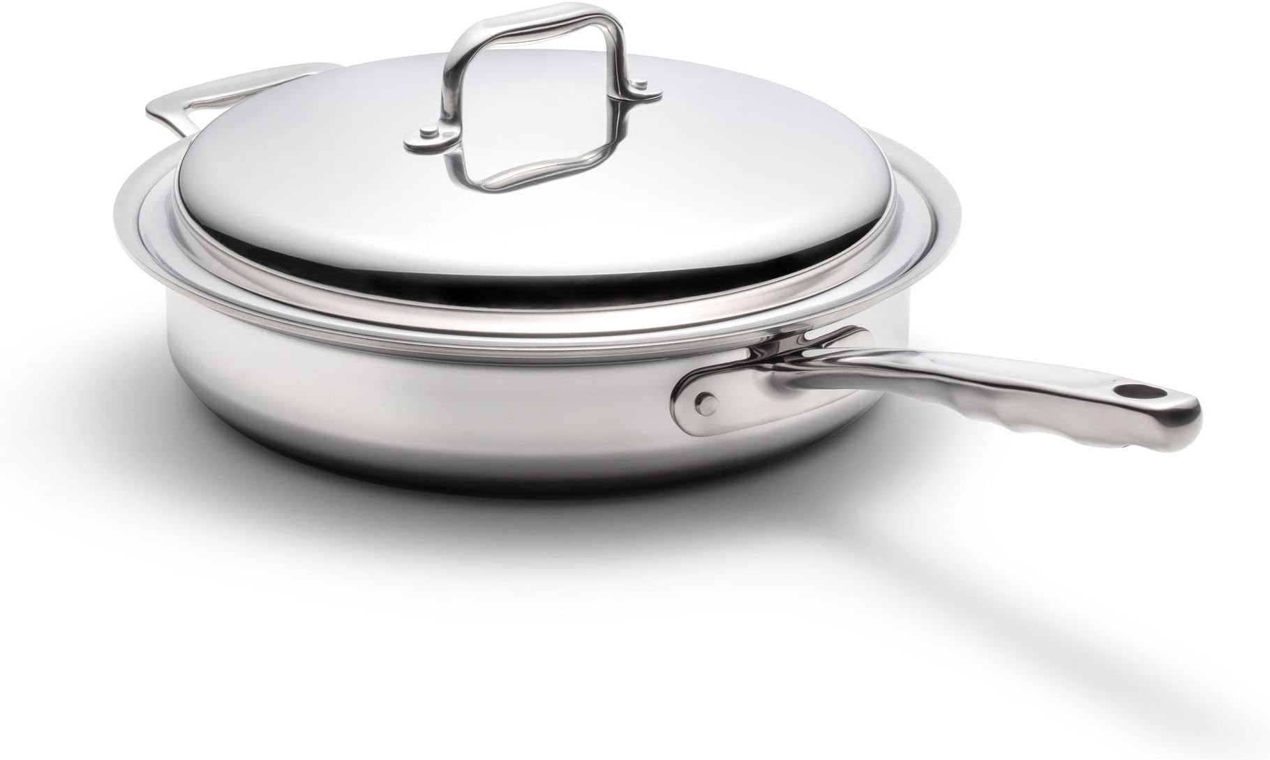 360ยฐ Saute Pan 12" with Lid, Stainless Steel Cookware, Hand Crafted in the United States, Induction Cookware.