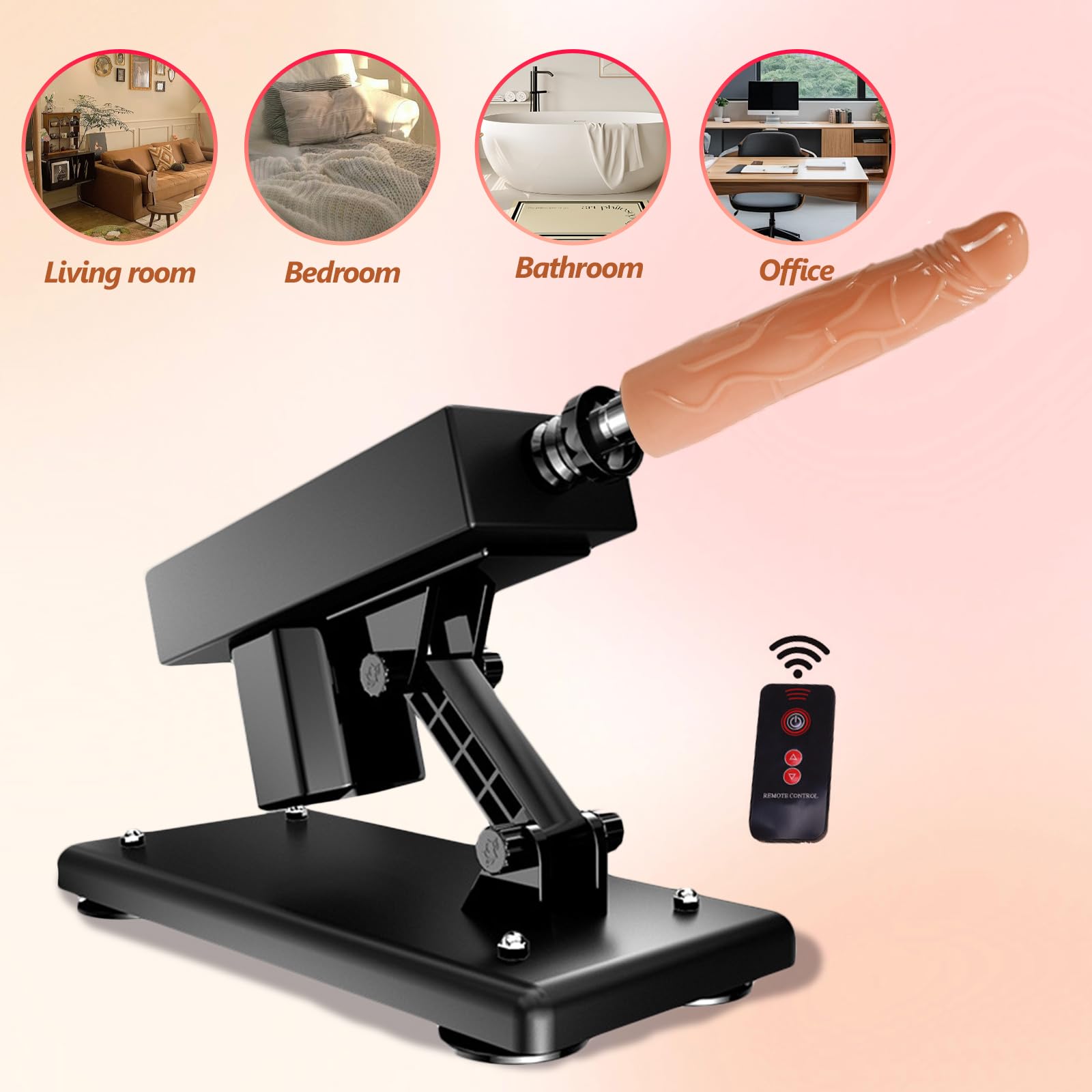 Máquina de sexo de control remoto, Love Machine Juguetes sexuales para hombres y mujeres Máquina automática de empuje con 5 consolador realista y accesorios 3XLR