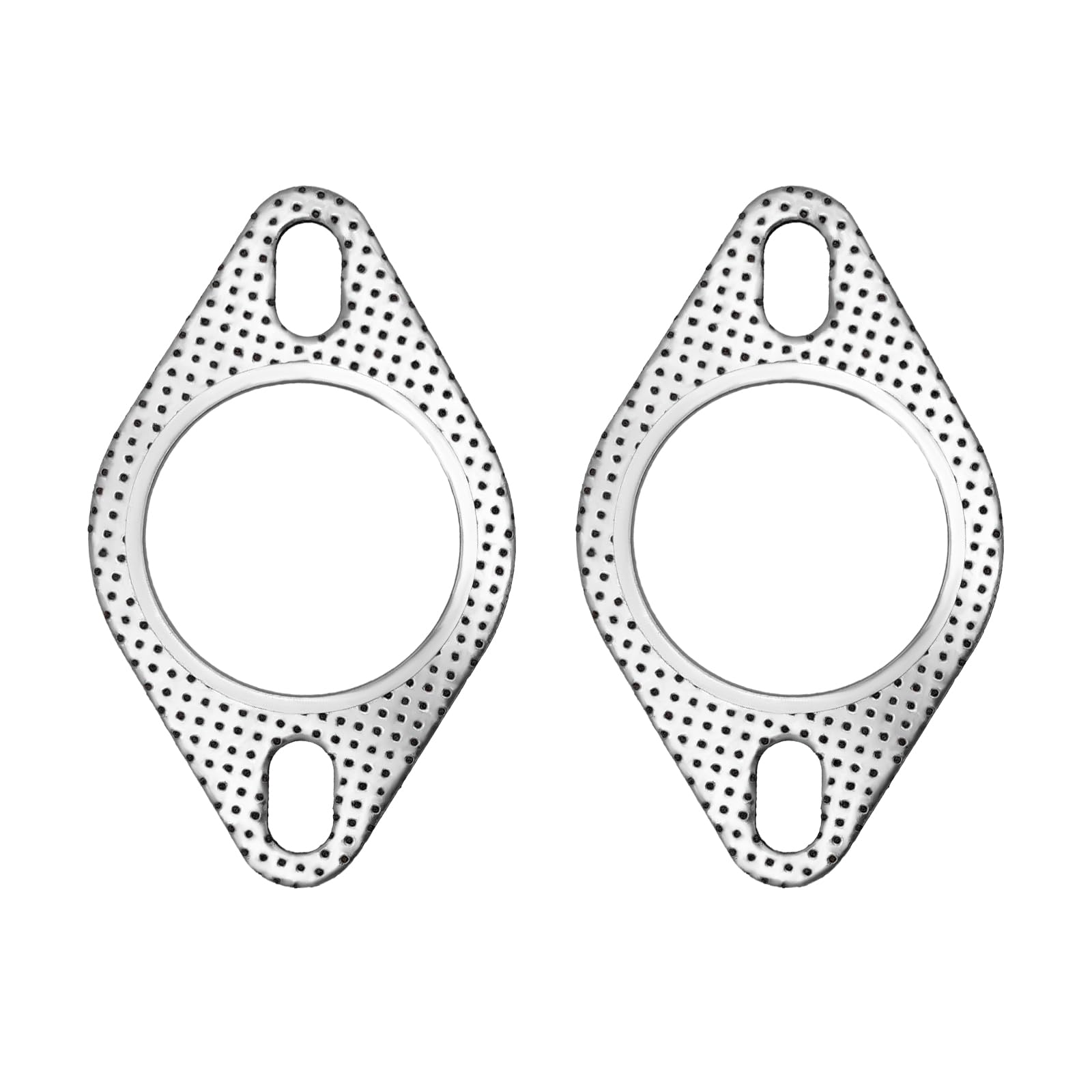 2 PCS Car Exhaust Gasket, 2.5 Inch 2-Bolt Exhaust Pipe Flange Gasket, High Temp Exhaust Manifold Gasket Replacement Used for Exhaust Turbo Catback Headers, Car Accessories