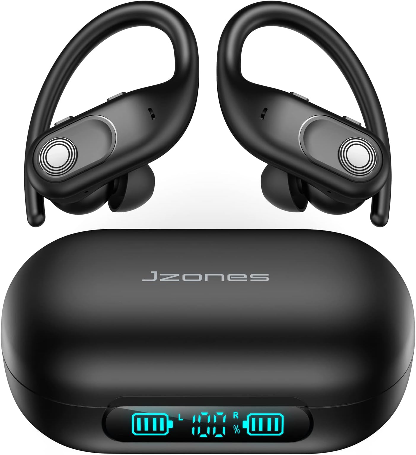 Wireless Earbuds Bluetooth Headphones 130Hrs Playtime with 2500mAh Wireless Charging Case LED Diaplay Hi-Fi Waterproof Over Ear Earphones for Sports Running Workout Gaming