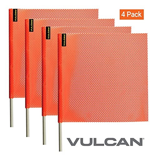 VULCAN Sicherheitsflagge mit Dübel – Hellorange – Jersey-Mesh-Konstruktion – 45,7 x 45,7 cm – 4 Stück - Image 8