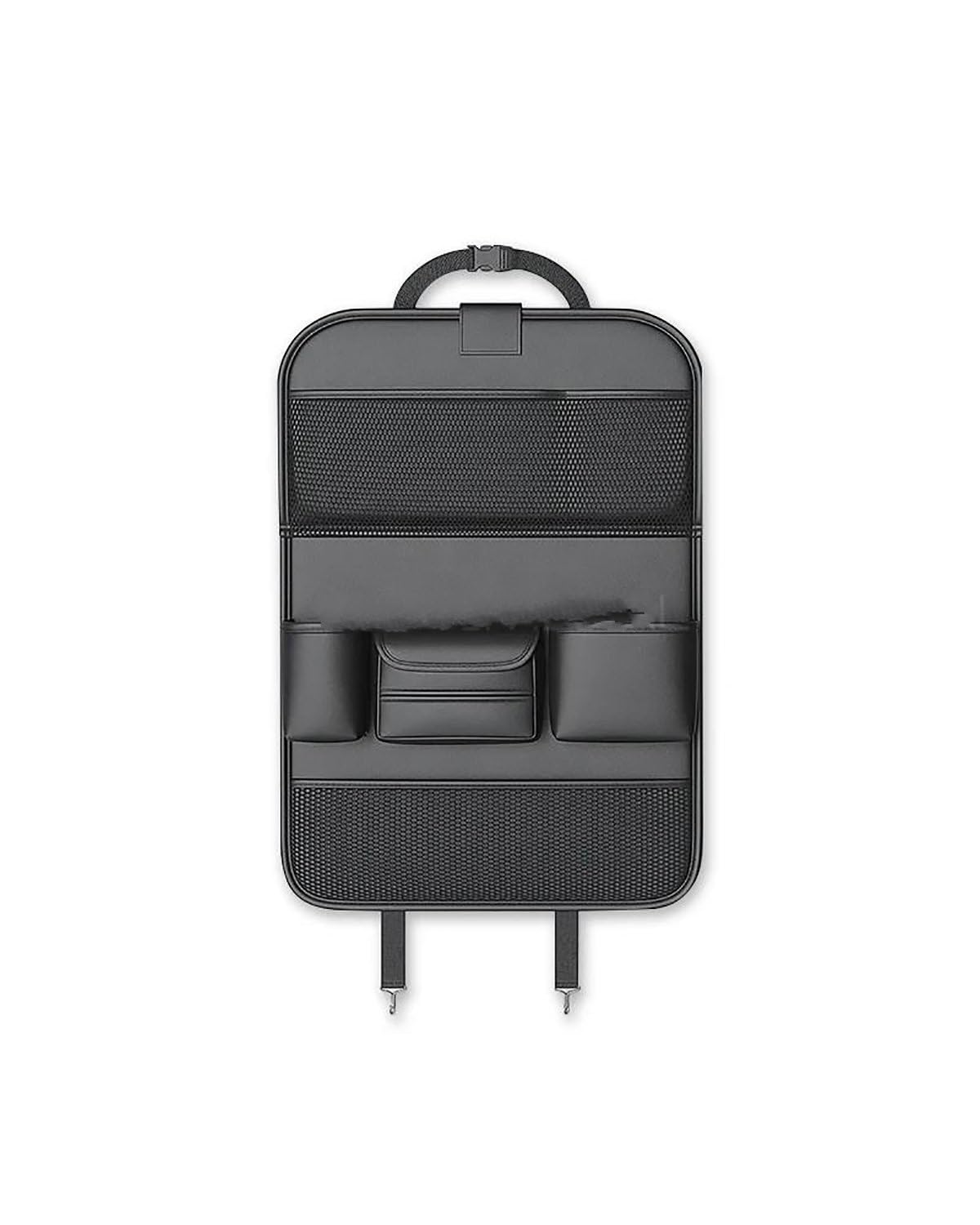 Organizzatore per sedili posteriori dell'auto, Car Organiser For Back Seat Large Capacity Organizer Car Seat Back Organizer PU Leather Multi Pocket Storage Bag With Tray(Black)