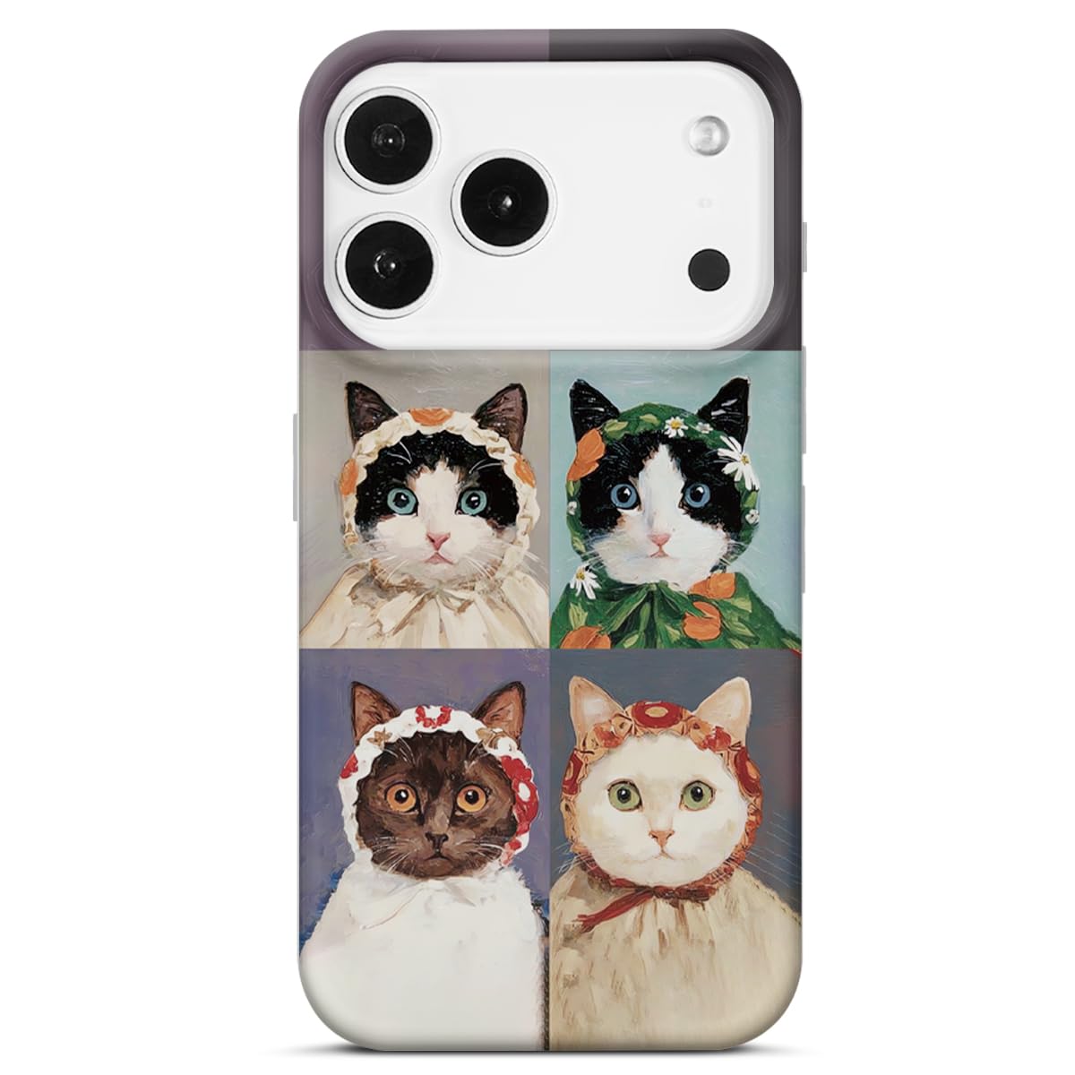 Compatible with iPhone 17 Pro Case Cute Cat Pattern Trendy Vintage Cats Protective Aesthetic Phone Case Cover for