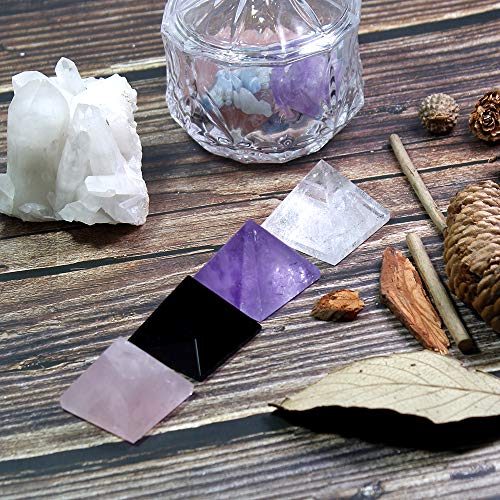 Image of Runyangshi Natural Black Obsidian Crystal Pyramid Energy Generator | 1.6x1.6in (4x4cm) Healing Crystal Pyramid for Protection & Positive Energy | Natural Quartz for Chakra Reiki Home Decor