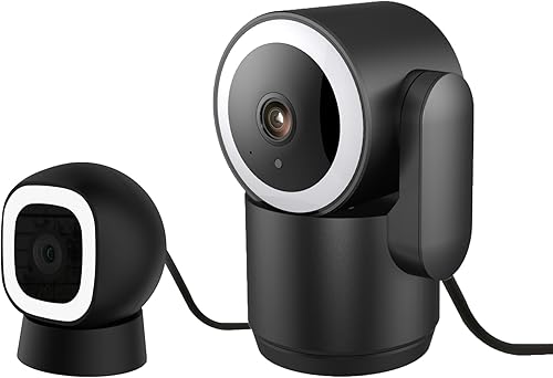 Luna 2K - Cámara para interiores y exteriores IP65 Wi-Fi inteligente de seguridad para el hogar, enchufable, con foco, base magnética, aplicación