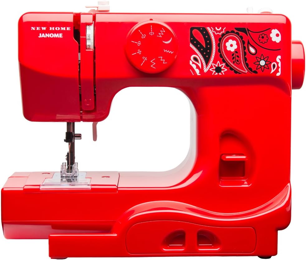 Janome Bandana Blush Basic, Easy-to-Use, 10-Stitch Portable, Compact Sewing Machine with Free Arm only 5 pounds