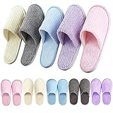 TESIN 10 Pairs Disposable Non Slip Spa Slippers - Unisex Universal Size, Washable Unisex Closed Toe Slippers for Hotel Home Guest Massage