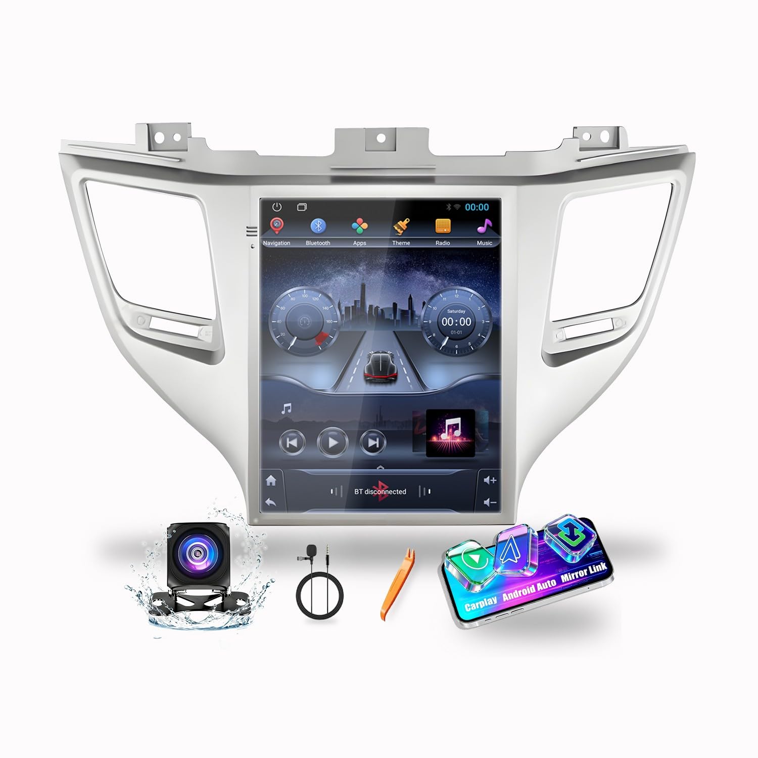 Tesla Style Car CarPlay Android Auto Navigation Stereo GPS Radio 9.7" IPS Touchscreen Headunit Tablet Pad Media Player for Hyundai Tucson 2015-2018