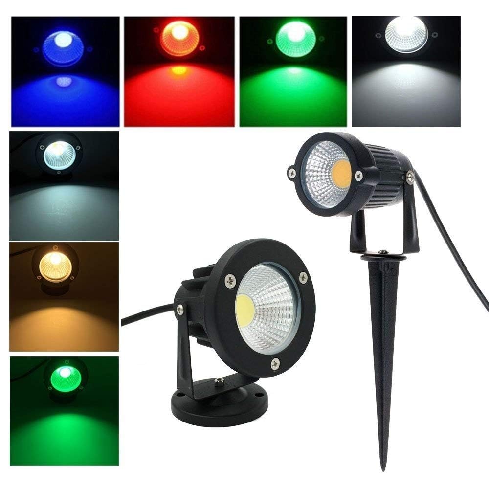 LED Garden Spot Light with Ground Spike, 5W, IP65 Waterproof, Aluminium Die Cast, Outdoor (Yellow Warm White 5 WATT LED Outdoor Garden Light Pack of 5) 4