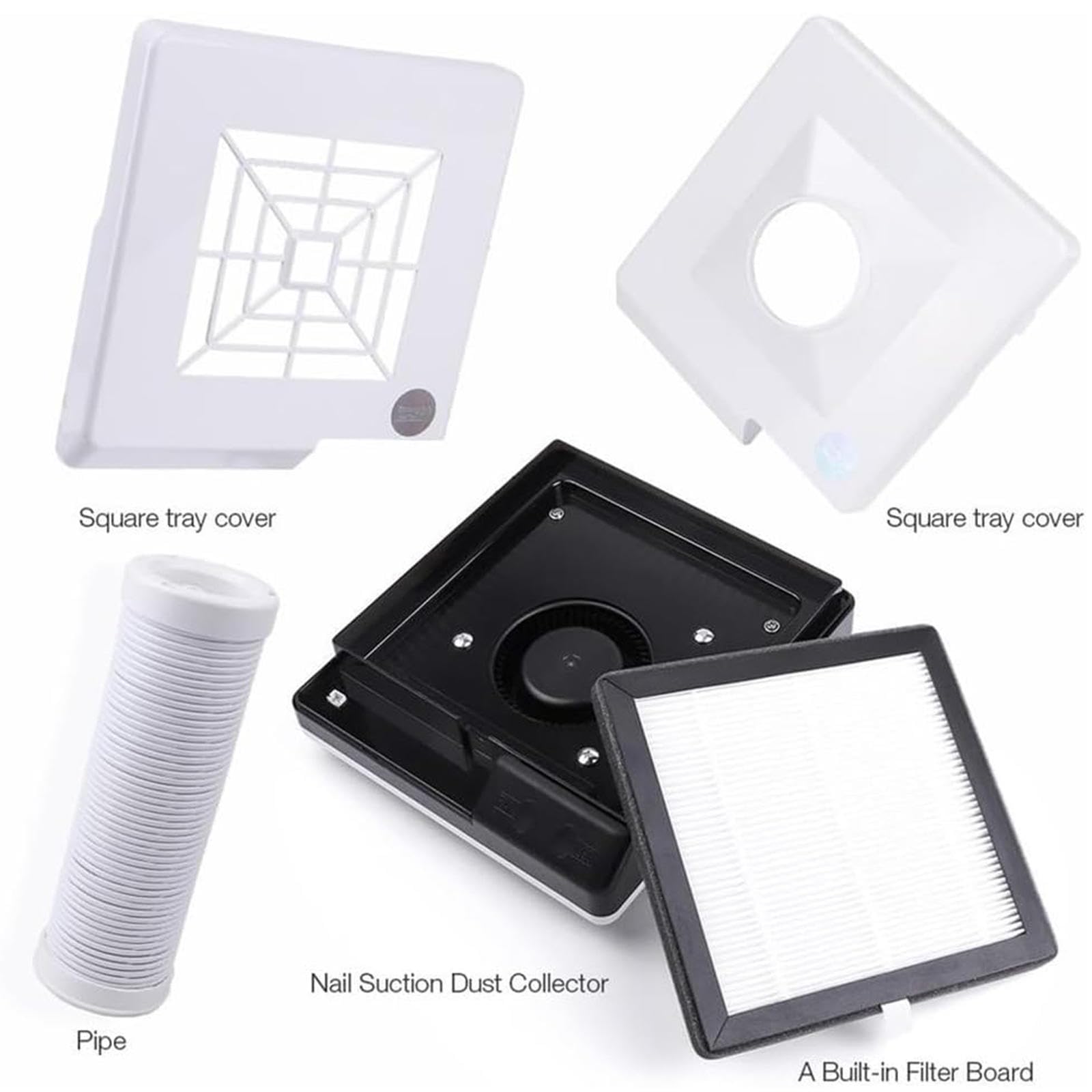 Aspiratore per Polveri per Lucidatura da Tavolo, Aspirapolvere per Lucidatura Dentale per Unghie con 3 Luci LED, Due Modi di Utilizzo, Tubo Flessibile con Rotazione a 360° per Laboratorio