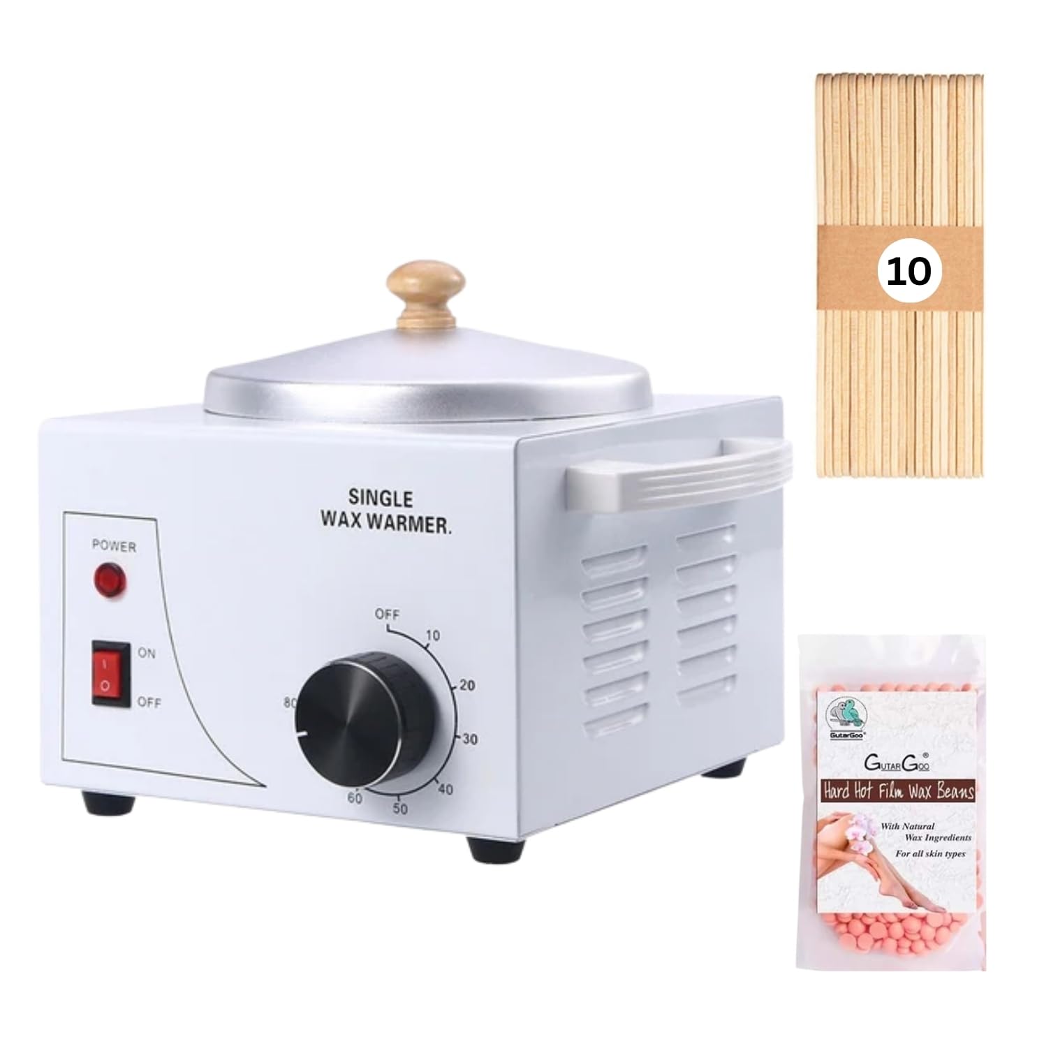 Jackpro Aluminium Wax Warmer Professional Electric wax Heater for Hair Removal, Single Pot Waxing Kit Heater Machine for Painless Hair Removal with 10 pcs Sticks & 50 grams wax beans-image-20