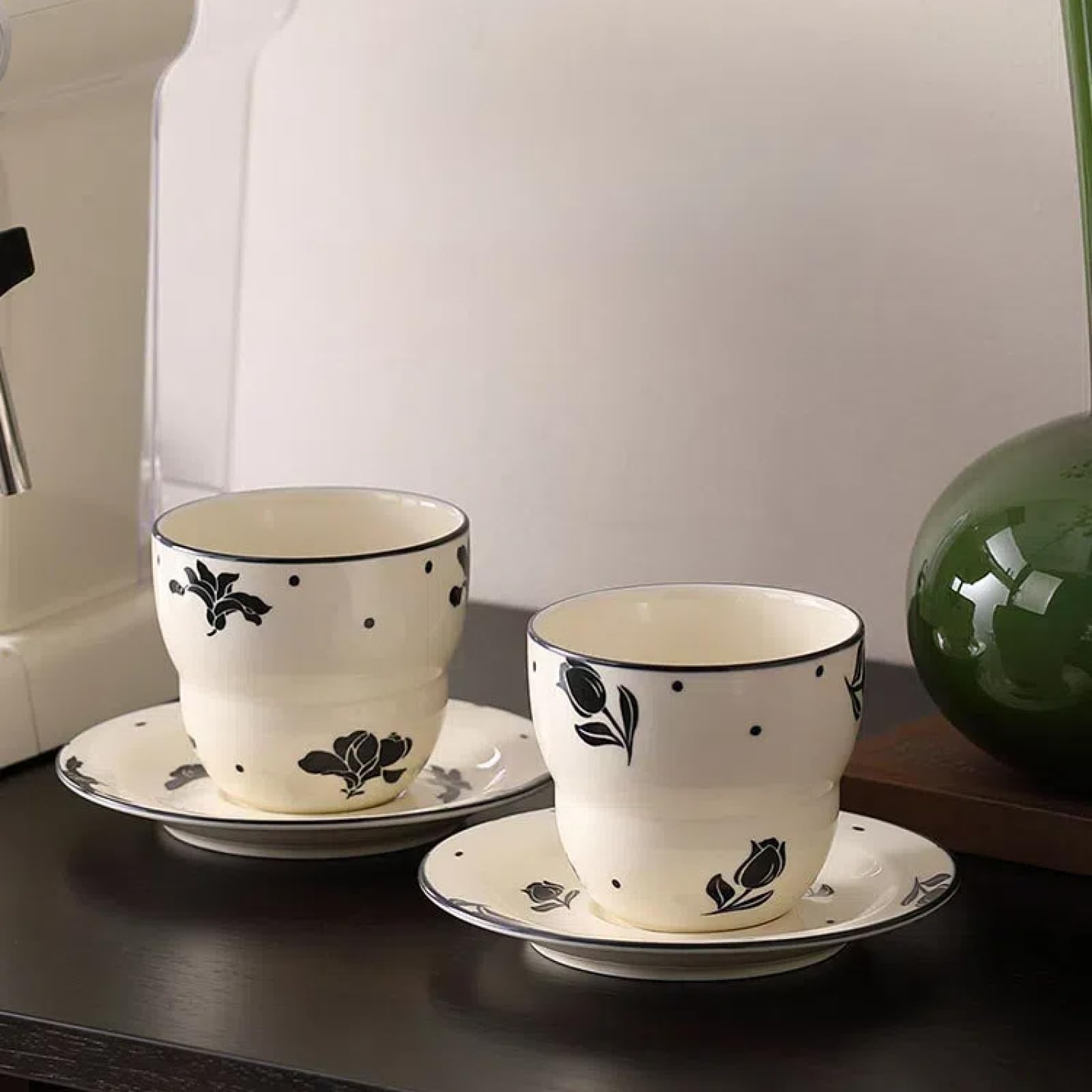 Taza de Espresso con platillo. Taza de café Sencilla con Forma de Mariposa. Taza de café de cerámica. Taza de cerámica Creativa con Forma de Calabaza. Juego de Tazas para café latt