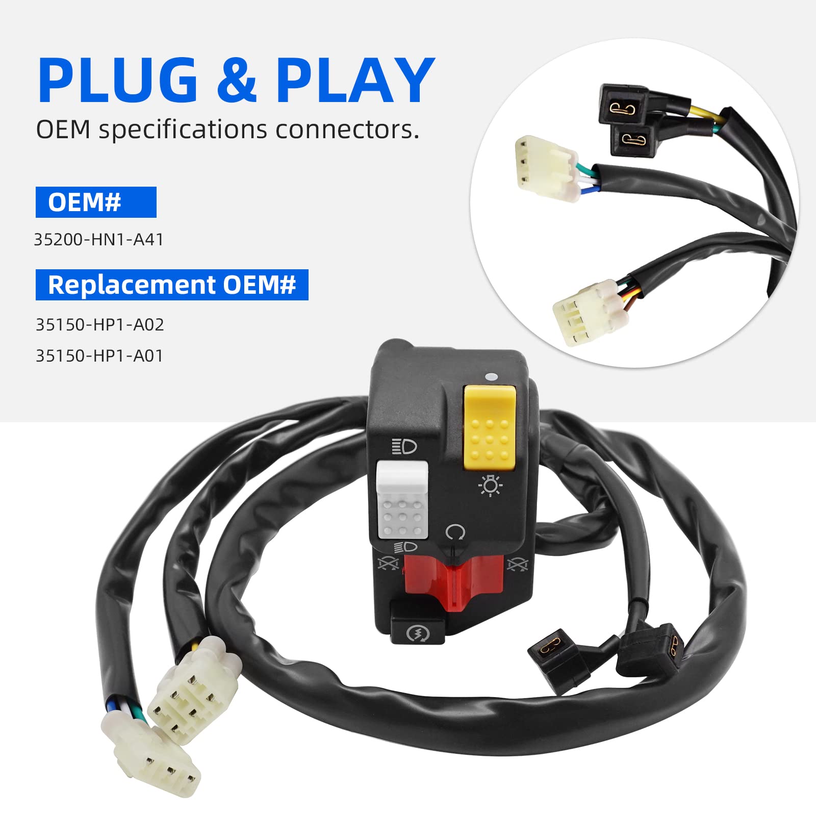 Compatible with Honda TRX400EX Sportrax TRX450ER Start Stop Switch