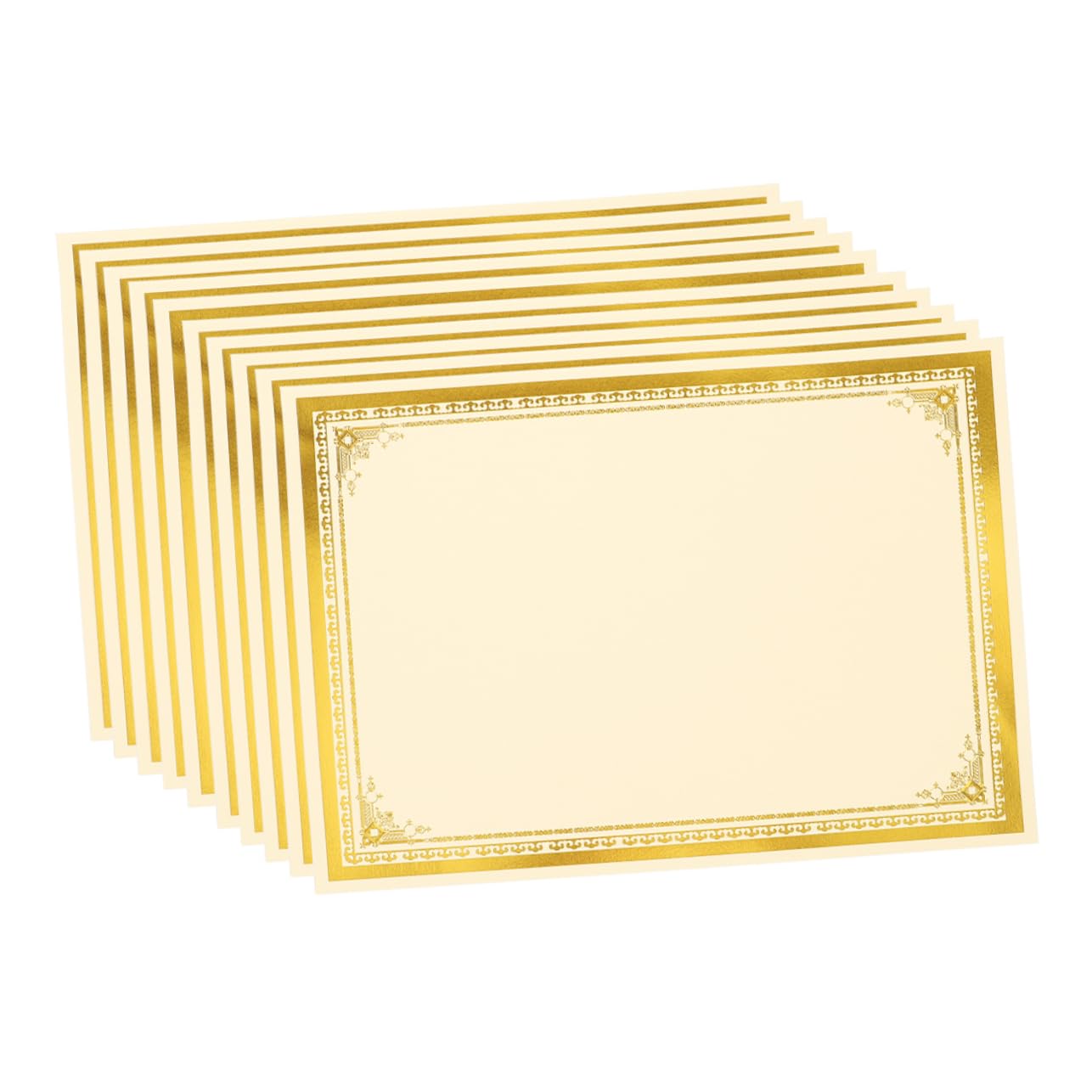 35 Stück A4 Urkundenpapier Goldfolienprägung Liniertes Blanko Zertifikatspapier Beschreibbar für Auszeichnungen und Diplome