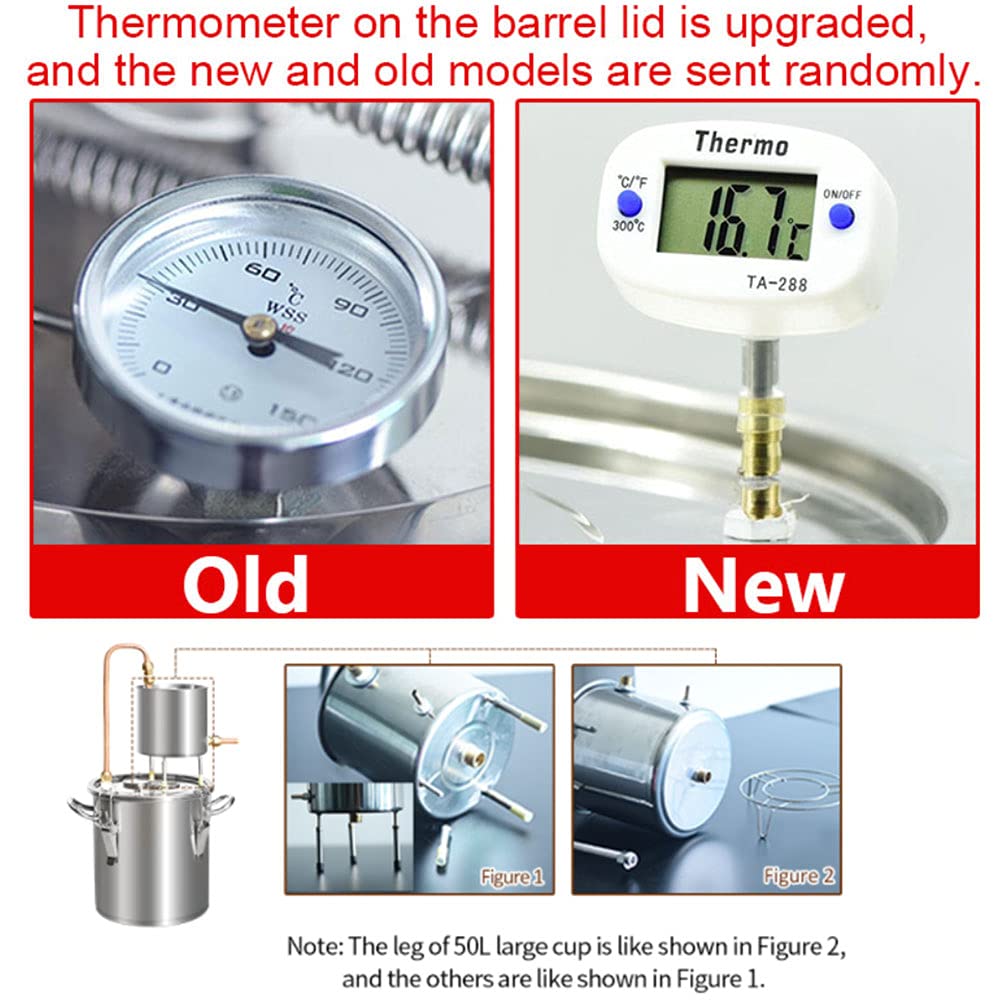 50L Distiller, Home Brewing, Wine Making Kit for DIY Whisky Brandy, Distilled Water, Hydrolates