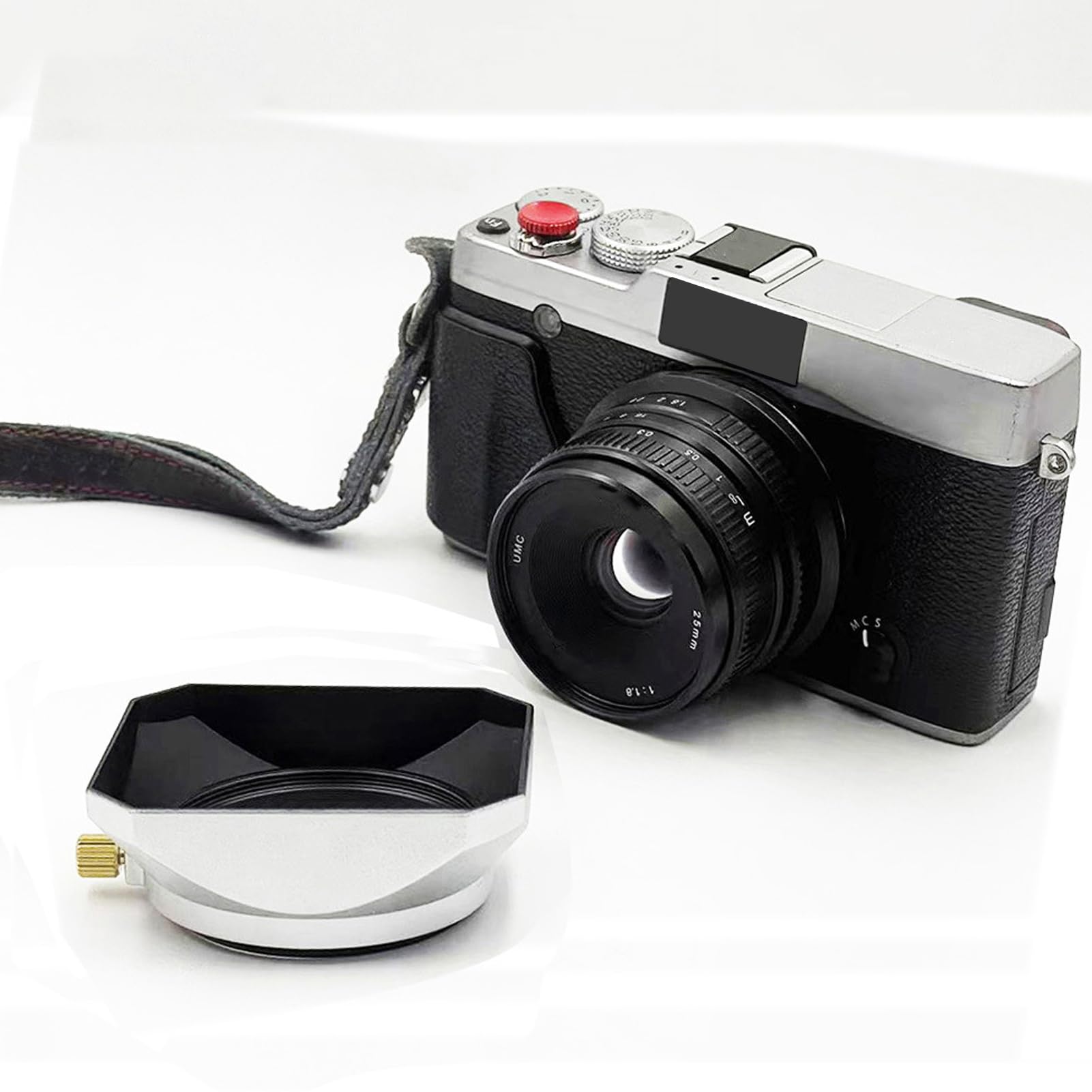 Paraluce Quadrato Da 55mm In Alluminio Argento Per Obiettivi Fotocamera - Riduce Bagliori - 6